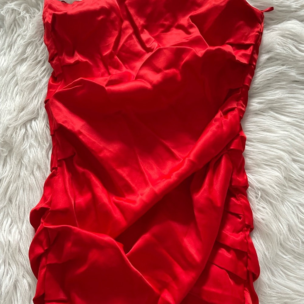 Zara strapless mini formal dress satin material